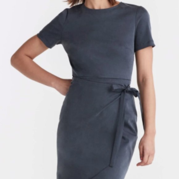 VETTA | The Two Piece Sheath Dress in Slate Blue - Picture 1 of 6
